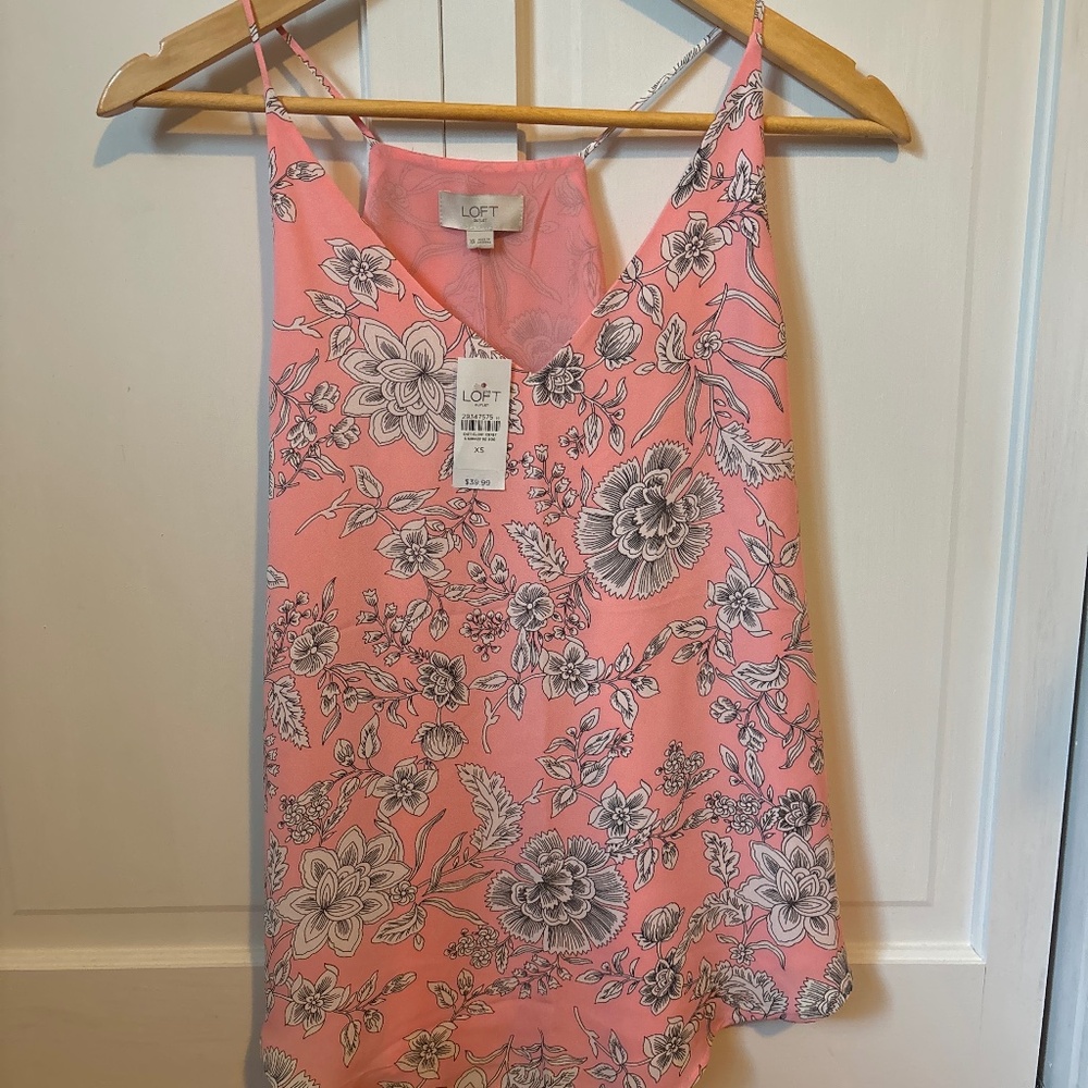 LOFT pink dressy lined tank